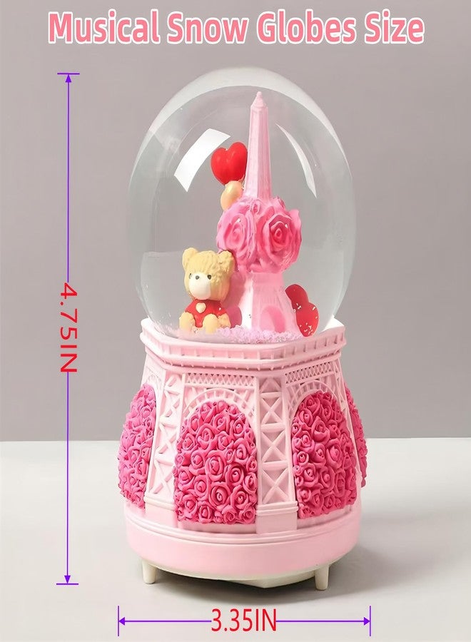 كرات ثلجية، هدايا صندوق موسيقي للبنات، كرات ثلجية موسيقية على شكل برج إيفل مع أضواء LED، تأثير تساقط الثلج، كرة زجاجية مزخرفة لغرفة الأطفال، هدية عيد ميلاد للبنات من عمر 5 إلى 16 سنة - Image 3